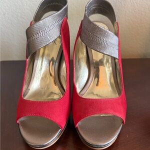 Carlos Santana Red and Silver Heels